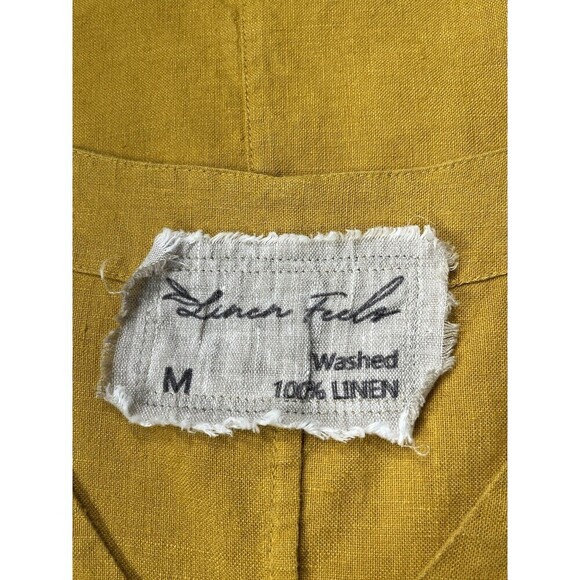 Linen Feels Spells Of Nature Womens Linen Boxy Top M Minimalist Mustard Beach - Picture 6 of 8